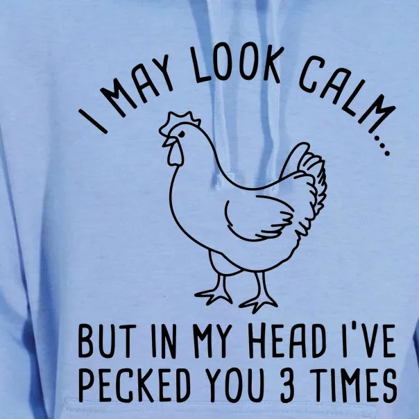 I May Look Calm Chicken Unisex Surf Hoodie