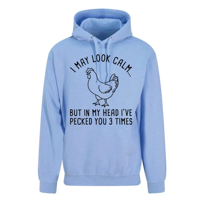 I May Look Calm Chicken Unisex Surf Hoodie