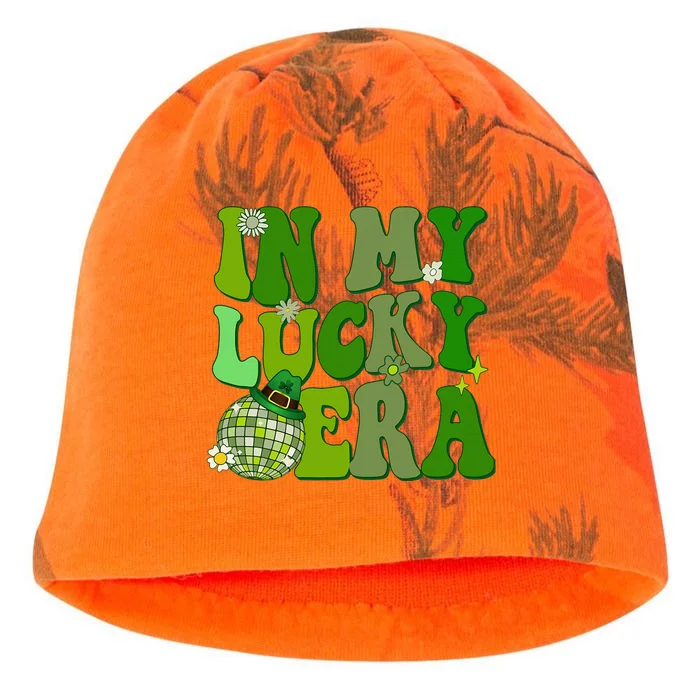 In My Lucky Era St Patrick Paddy Day Retro Disco Funny Kati - Camo Knit Beanie