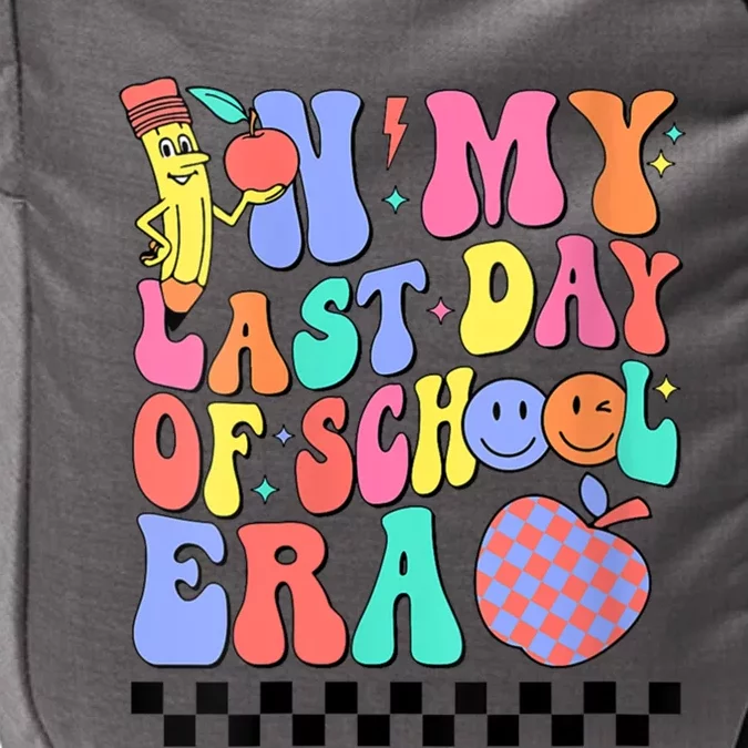 In My Last Day Of School Era Groovy Graduate Teacher Student Gift Impact Tech Backpack