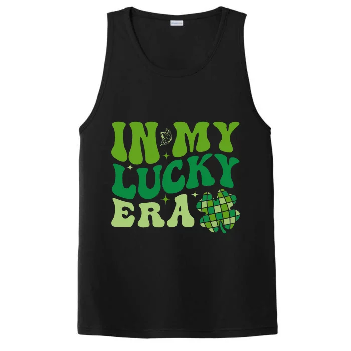 In My Lucky Era St Patricks Day Retro Groovy Disco Shamrock Performance Tank