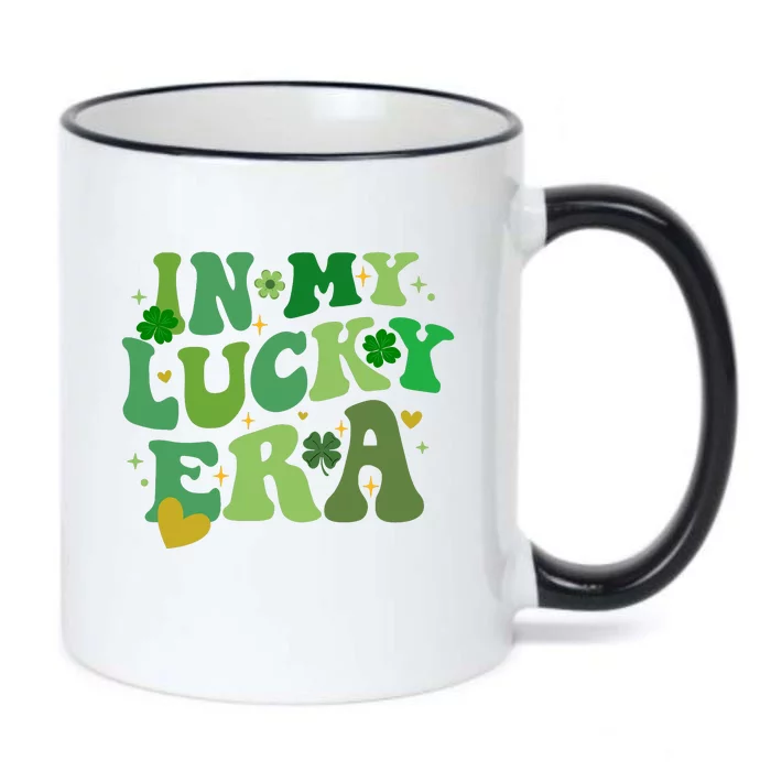 In My Lucky Era St Patricks Day Shamrock Black Color Changing Mug