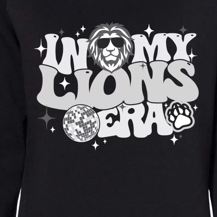 In My Lions Era Back To School Mascot Spirit Game Team Squad Womens California Wash Sweatshirt