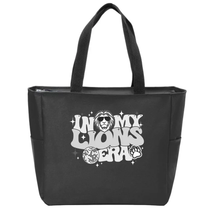 In My Lions Era Back To School Mascot Spirit Game Team Squad Zip Tote Bag