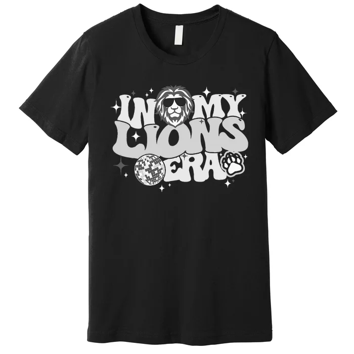 In My Lions Era Back To School Mascot Spirit Game Team Squad Premium T-Shirt