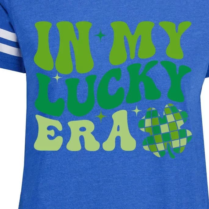 In My Lucky Era St Patricks Day Retro Groovy Enza Ladies Jersey Football T-Shirt