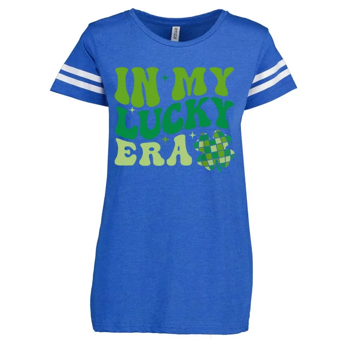 In My Lucky Era St Patricks Day Retro Groovy Enza Ladies Jersey Football T-Shirt