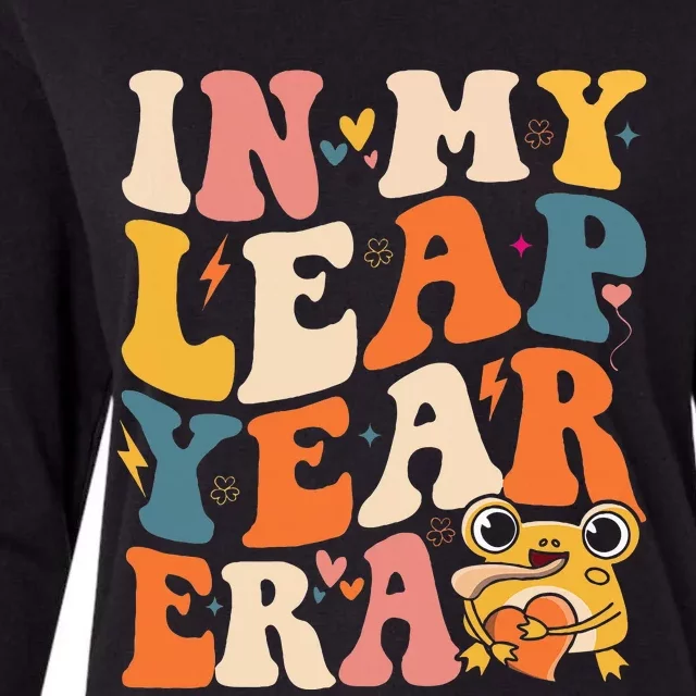 In My Leap Year Era Leap Year 2024 Birthday Groovy Womens Cotton Relaxed Long Sleeve T-Shirt