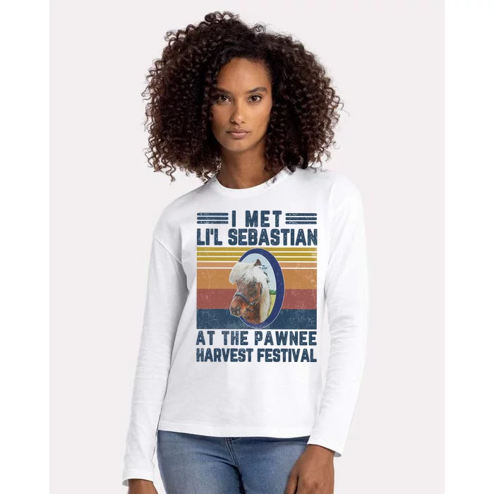 I Met Lil Sebastian At The Pawnee Harvest Festival Vintage Womens Cotton Relaxed Long Sleeve T-Shirt