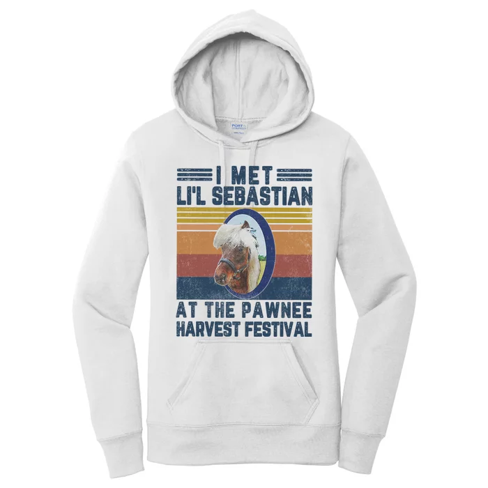 I Met Lil Sebastian At The Pawnee Harvest Festival Vintage Women's Pullover Hoodie