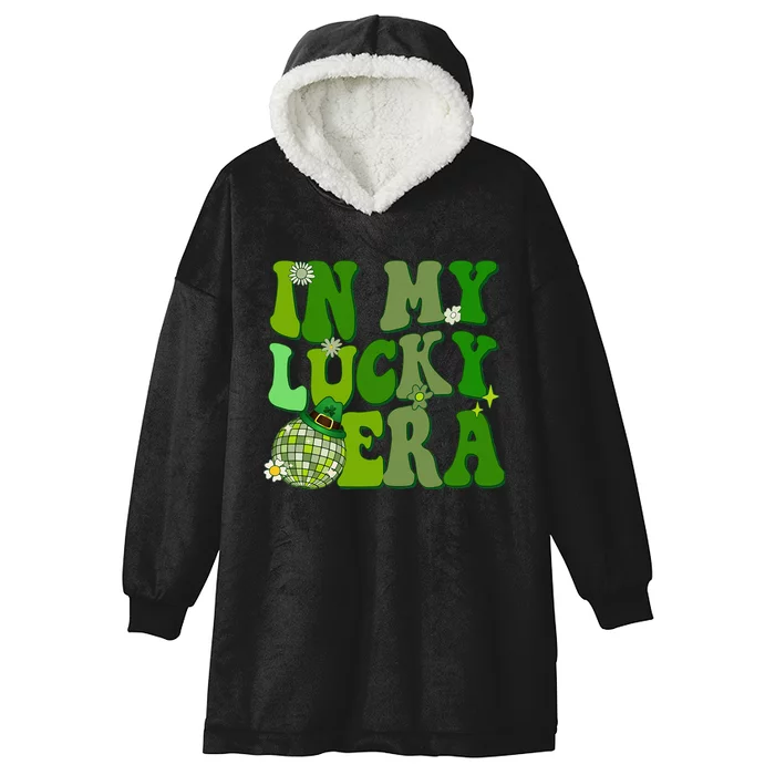 In My Lucky Era St Patrick Paddy Day Retro Disco Funny Hooded Wearable Blanket