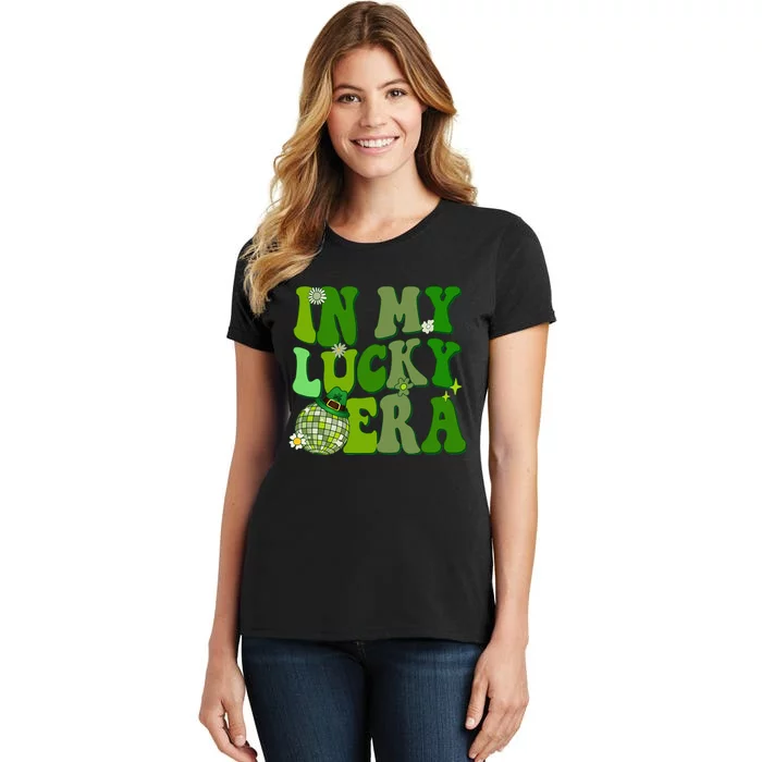 In My Lucky Era St Patrick Paddy Day Retro Disco Funny Women's T-Shirt