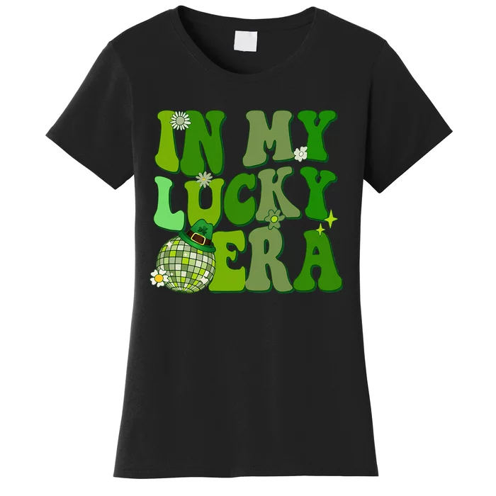 In My Lucky Era St Patrick Paddy Day Retro Disco Funny Women's T-Shirt