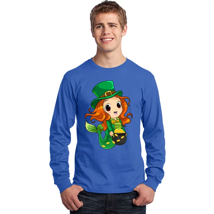 Irish Mermaid Leprechaun St Patricks Day Lucky Mermaid Gift Long Sleeve Shirt