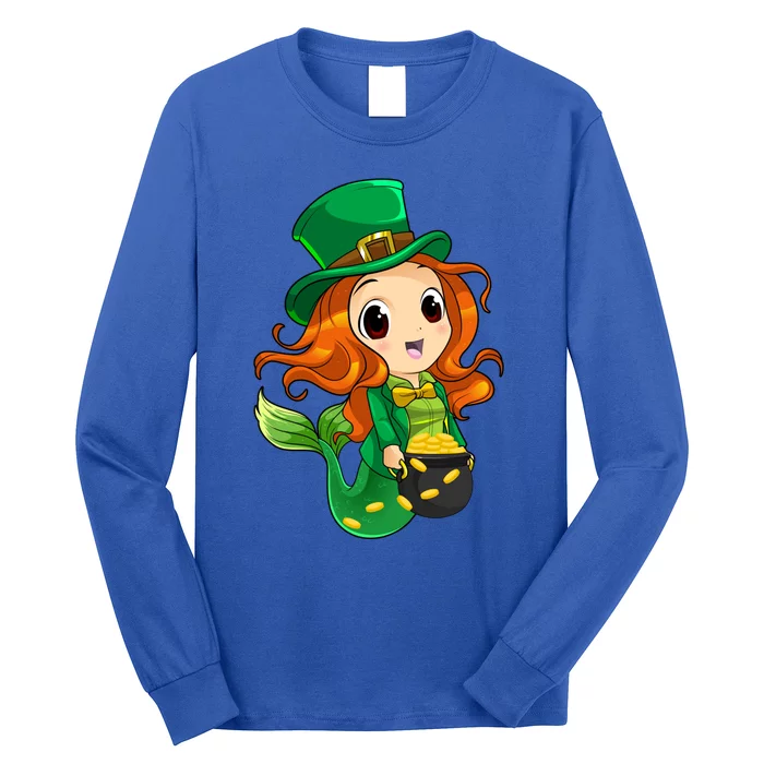 Irish Mermaid Leprechaun St Patricks Day Lucky Mermaid Gift Long Sleeve Shirt