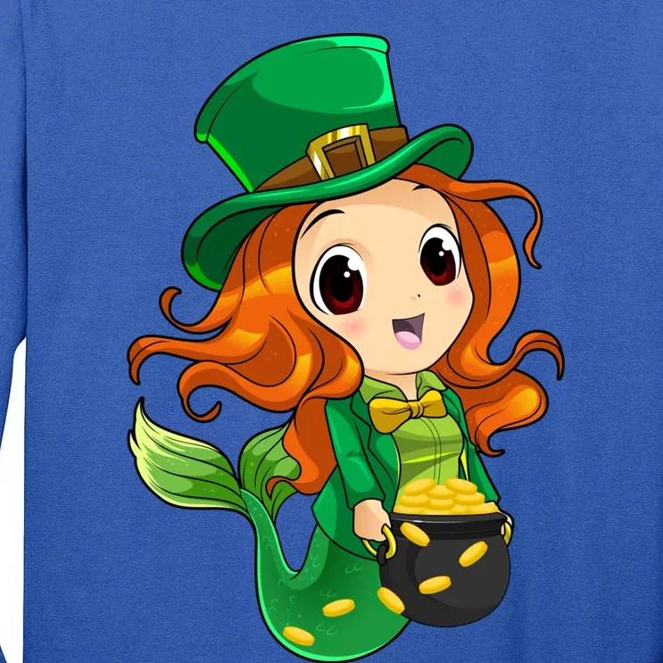 Irish Mermaid Leprechaun St Patricks Day Lucky Mermaid Gift Tall Long Sleeve T-Shirt