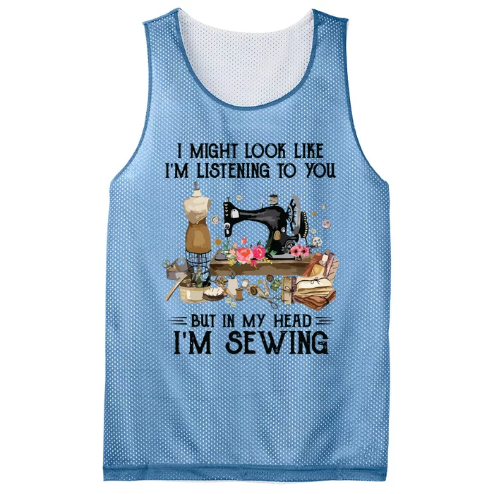 I Might Look Like Im Listening To You But In My Head Sewing Mesh Reversible Basketball Jersey Tank