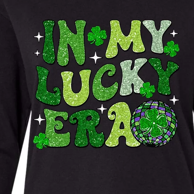 In My Lucky Era St Patricks Day Hippie Smile Face Shamrock Womens Cotton Relaxed Long Sleeve T-Shirt