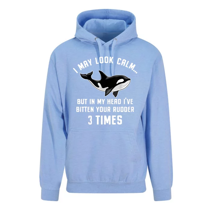 I May Look Calm Funny Orca Whale Orca Attack Nasty Orca Unisex Surf Hoodie