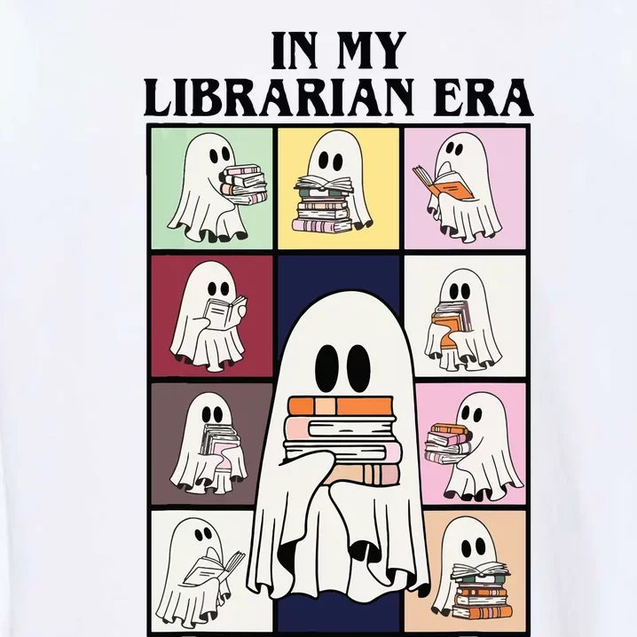 In My Librarian Era Funny Ghost Read Books In Halloween Day Garment-Dyed Sweatshirt