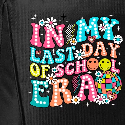 In My Last Day Of School Era Groovy Retro Graduate Funny Funny Gift City Backpack