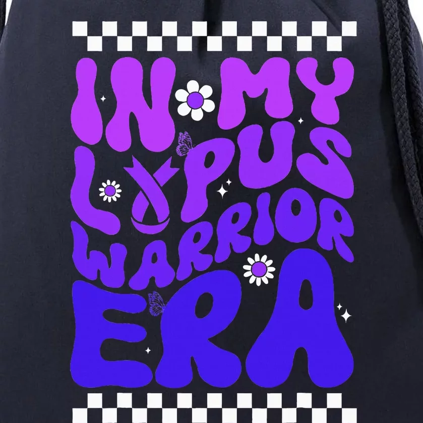 In My Lupus Warrior Era Purple Ribbon Lupus Awareness Drawstring Bag