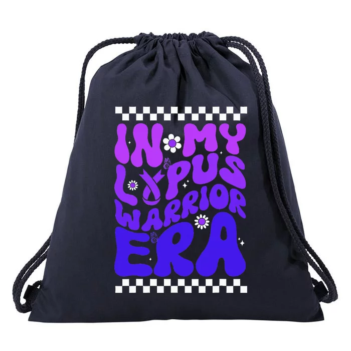 In My Lupus Warrior Era Purple Ribbon Lupus Awareness Drawstring Bag