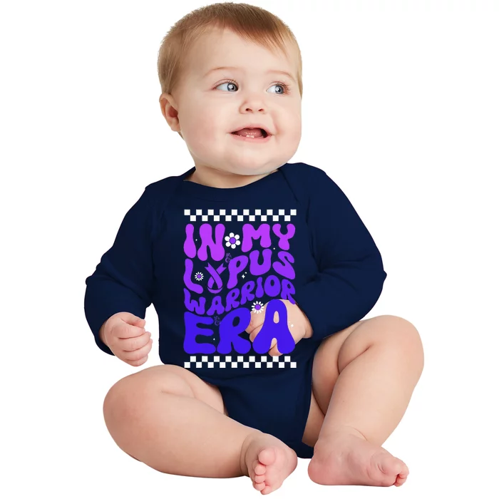 In My Lupus Warrior Era Purple Ribbon Lupus Awareness Baby Long Sleeve Bodysuit