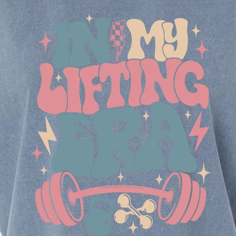 In My Lifting Era Groovy Gym Weight (On Back) Garment-Dyed Women's Muscle Tee