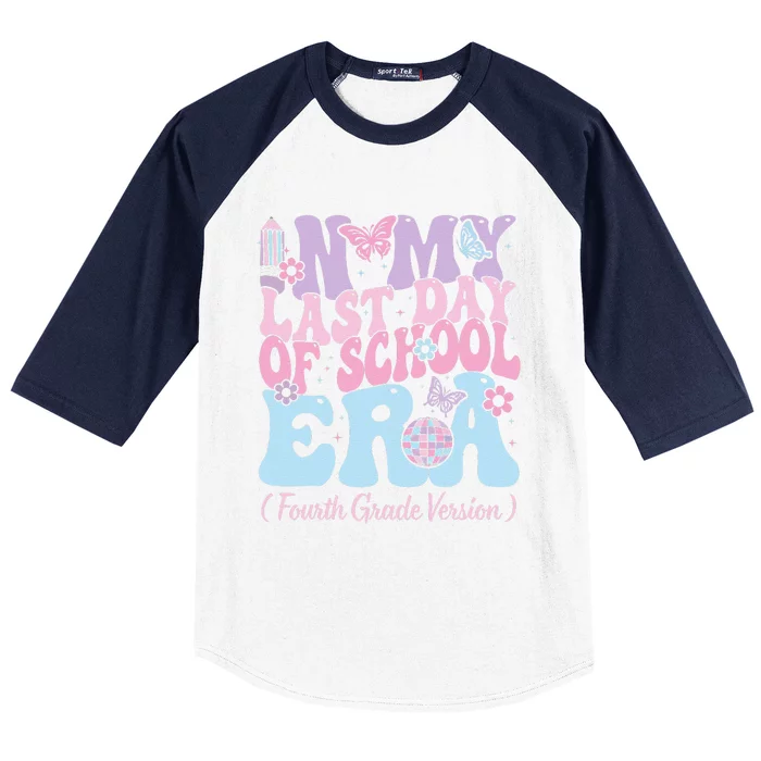 In My Last Day Of School Era Fourth 4th Grade Teacher Baseball Sleeve Shirt