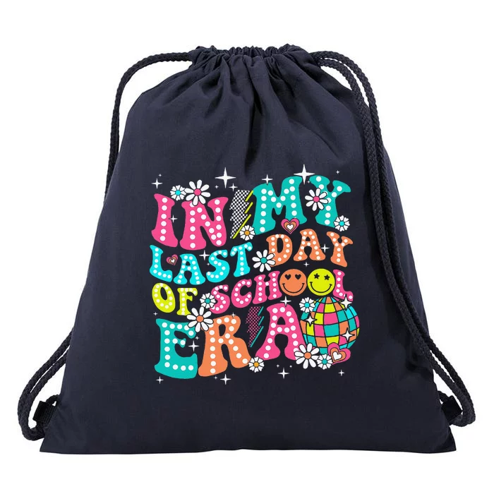 In My Last Day Of School Era Teacher Hello Summer Drawstring Bag