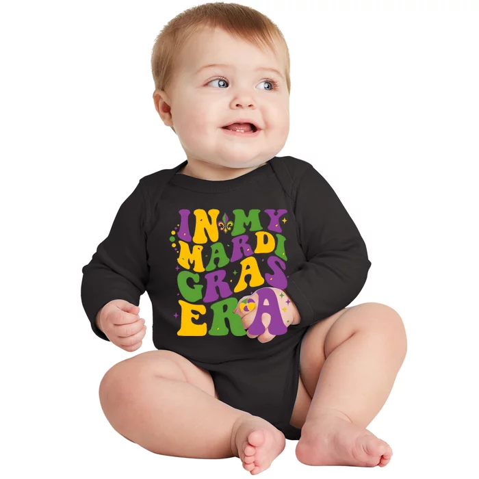 In My Mardi Gras Era Funny Holiday Baby Long Sleeve Bodysuit