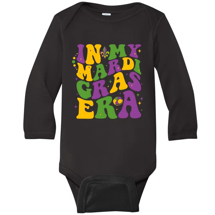 In My Mardi Gras Era Funny Holiday Baby Long Sleeve Bodysuit