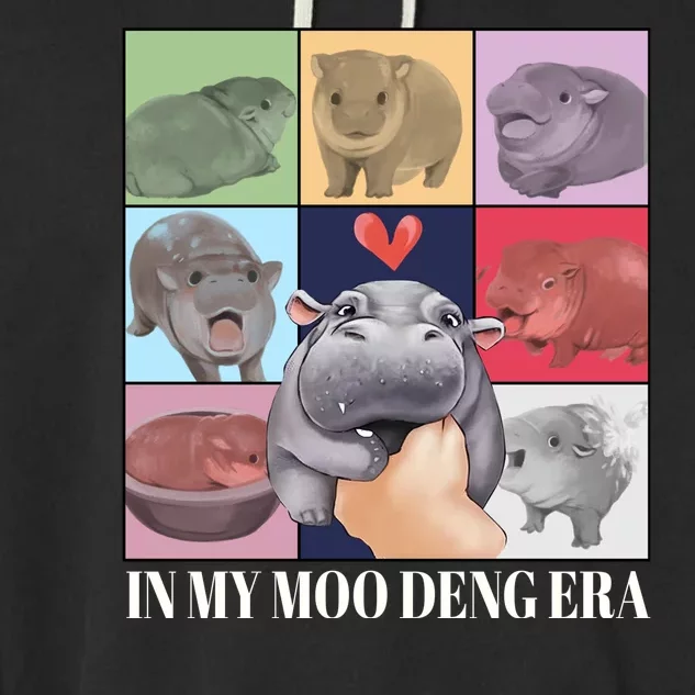 In My Moo Deng Era Funny Hippo Meme Garment-Dyed Fleece Hoodie