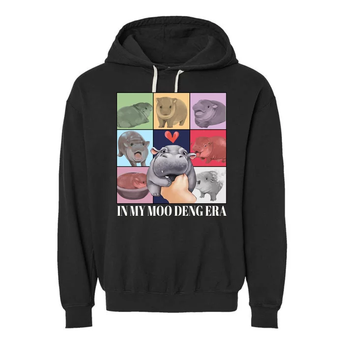 In My Moo Deng Era Funny Hippo Meme Garment-Dyed Fleece Hoodie