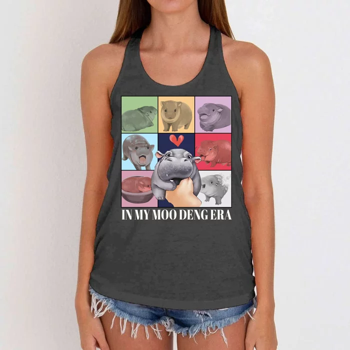 In My Moo Deng Era Funny Hippo Meme Women's Knotted Racerback Tank