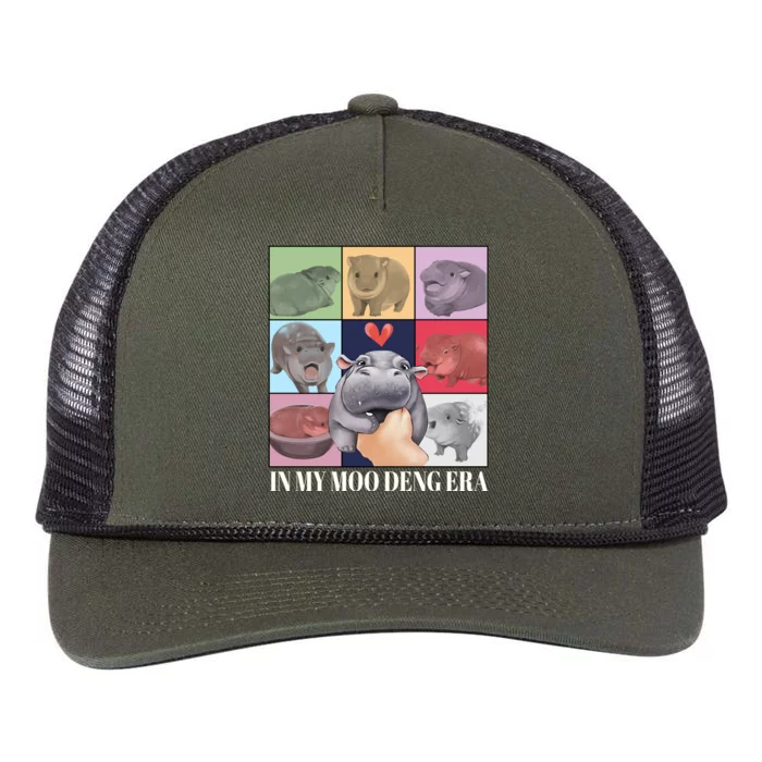 In My Moo Deng Era Funny Hippo Meme Retro Rope Trucker Hat Cap