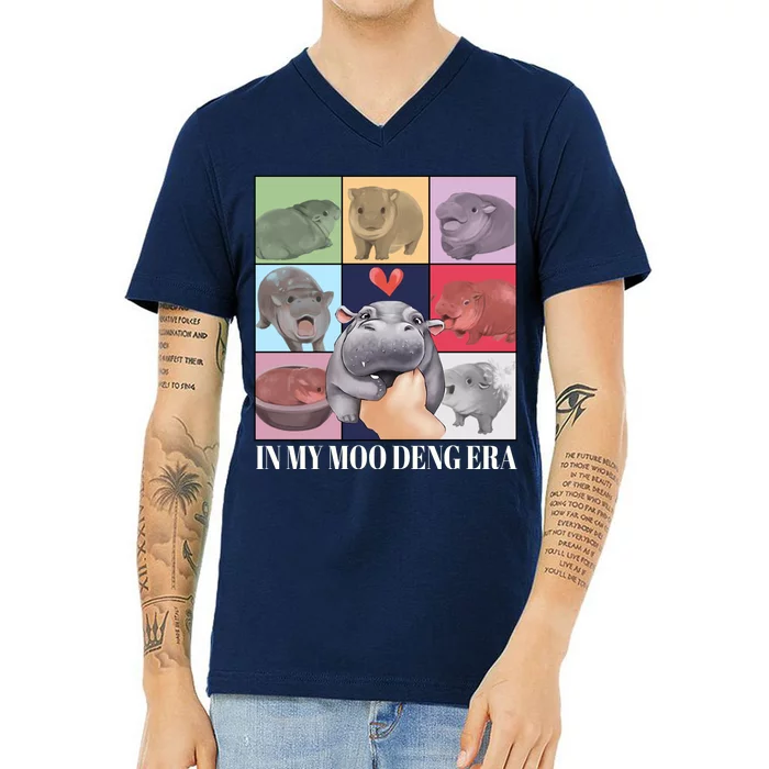 In My Moo Deng Era Funny Hippo Meme V-Neck T-Shirt