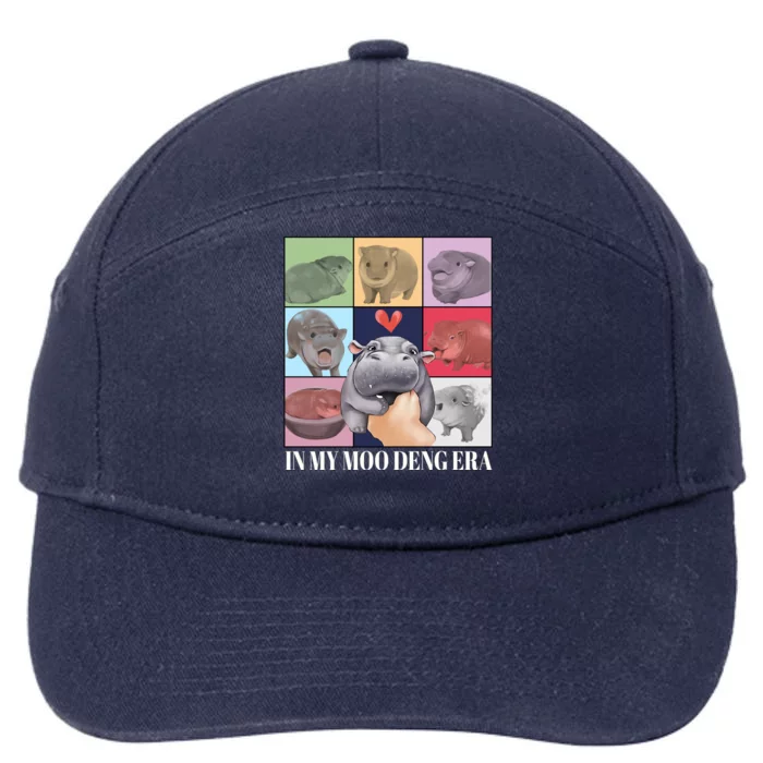 In My Moo Deng Era Funny Hippo Meme 7-Panel Snapback Hat