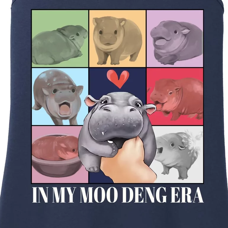 In My Moo Deng Era Funny Hippo Meme Ladies Essential Tank