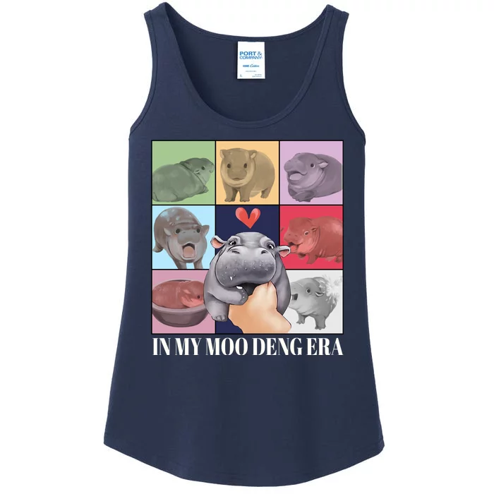 In My Moo Deng Era Funny Hippo Meme Ladies Essential Tank