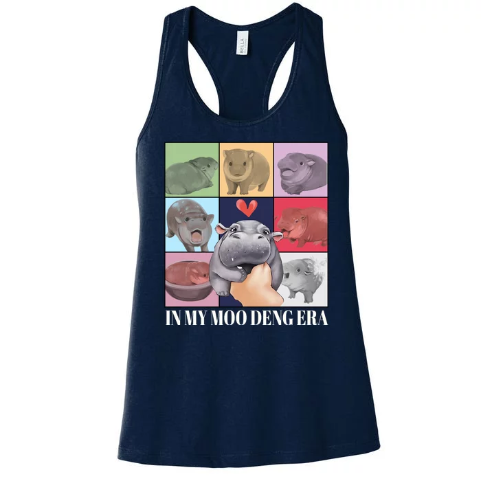 In My Moo Deng Era Funny Hippo Meme Women's Racerback Tank