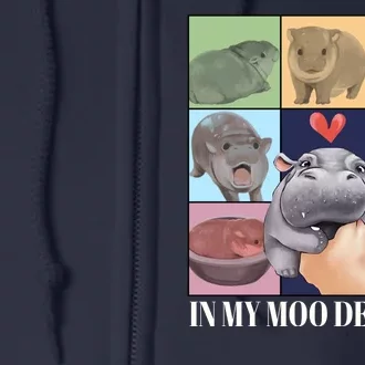 In My Moo Deng Era Funny Hippo Meme Full Zip Hoodie