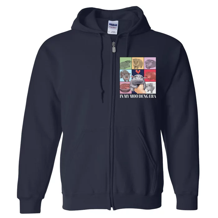 In My Moo Deng Era Funny Hippo Meme Full Zip Hoodie