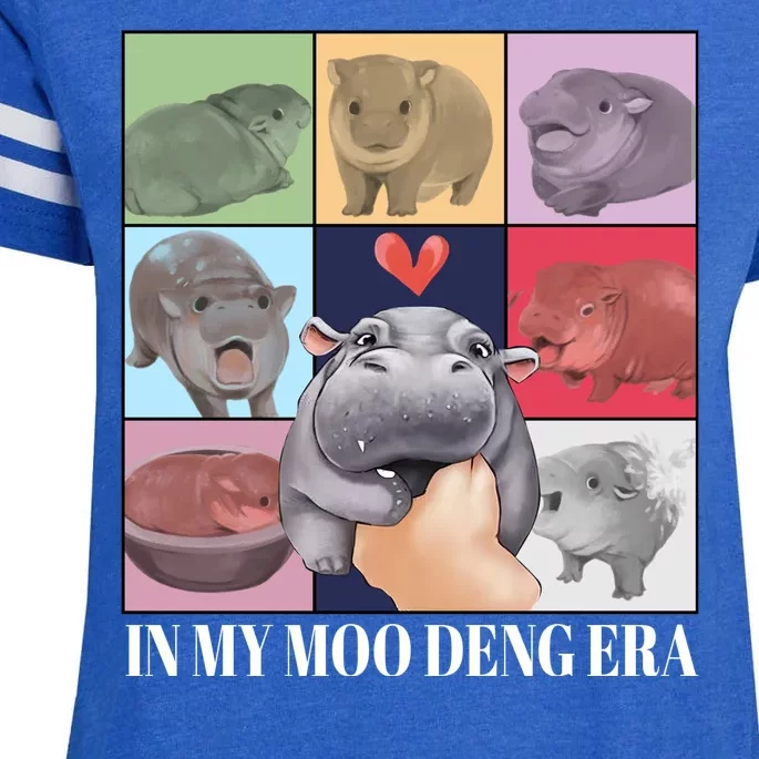 In My Moo Deng Era Funny Hippo Meme Enza Ladies Jersey Football T-Shirt