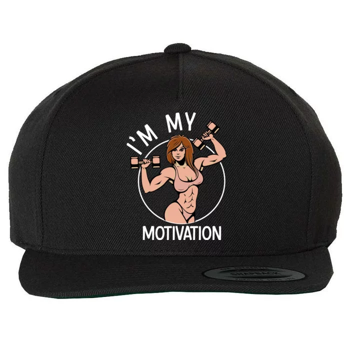 IM My Motivation Fitness Graphic Wool Snapback Cap