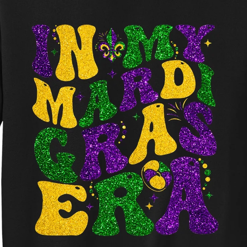 In My Mardi Gras Era Retro Groovy Fleur De Lis Fat Tuesday Tall Sweatshirt