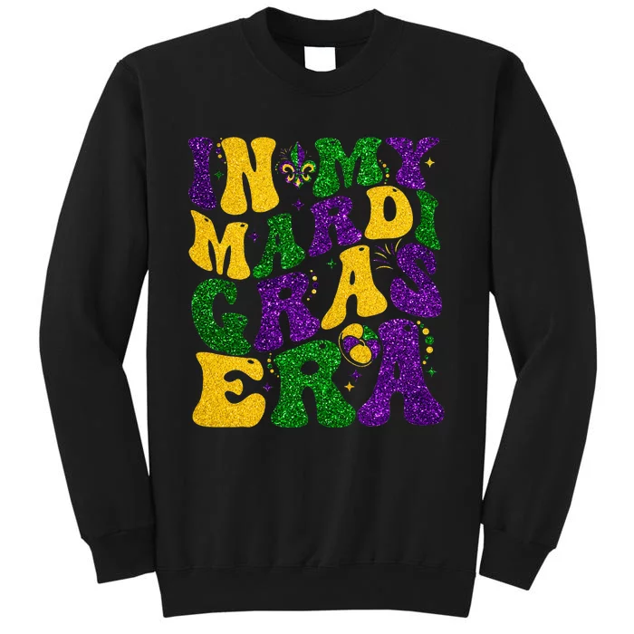 In My Mardi Gras Era Retro Groovy Fleur De Lis Fat Tuesday Tall Sweatshirt