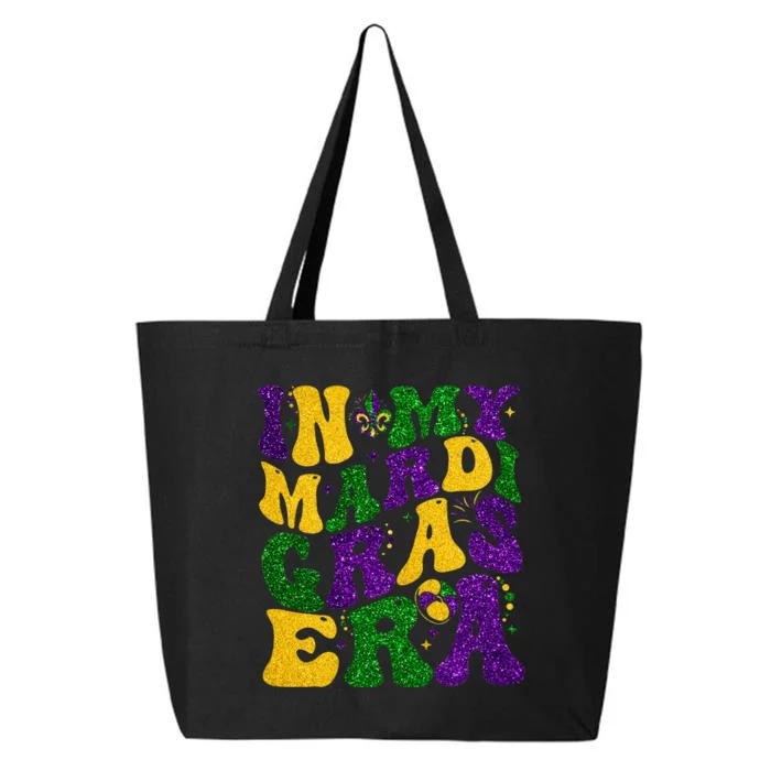 In My Mardi Gras Era Retro Groovy Fleur De Lis Fat Tuesday 25L Jumbo Tote