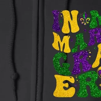 In My Mardi Gras Era Retro Groovy Fleur De Lis Fat Tuesday Full Zip Hoodie